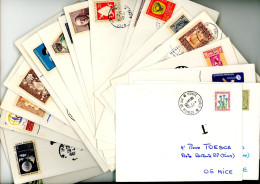 ALPES MARITIMES ENV X 24 Timbres Etrangers SCANS INDIVIDUELS 16 ARRIVEE VERSO 140 GRAMMES - 1961-....