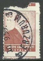 Turkey; 1955 Regular Issue Stamp 40 K. ERROR "Shifted Perf." - Gebruikt