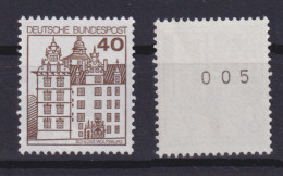 Bund 1037 RM Mit Nr. 005 Burgen+Schlösser 40 Pf Postfrisch Alte Fluoreszenz - Rollenmarken