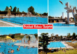 73634551 Rehau Oberfranken Freibad Anlage Sprungturm Duschpilz Liegewiese Rehau  - Rehau