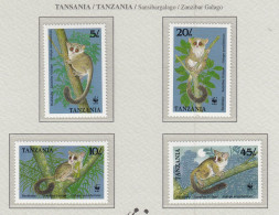 TANZANIA 1989 WWF Animals Bushbaby Mi 545-549 MNH(**) Fauna 771 - Neufs