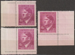 037/ Pof. 92, Red Violet; Corner Stamps - Ongebruikt