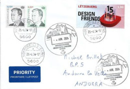 2024. "Design Friends" Association , Letter To Andorra, With Arrival Illustrated Postmark - Storia Postale