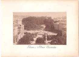 Italie - GÊNES - GENOVA - Photo 19è Siècle 9,3 X 15 Cm Collée Sur Support Cartonné 16 X 21,9 Cm - PLACE PIAZZA CORVETTO - Genova (Genoa)