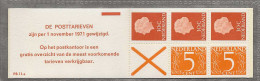 1971 MNH Nederland NVPH PB 11aF - Markenheftchen Und Rollen