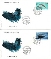 Faroe Islands; 1990 Whales;  WWF Issue;  Set Of 4 On FDC; Fogh Cover. - Faroe Islands