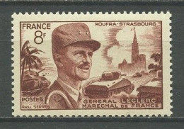 FRANCE 1953 N° 942 ** Neuf MNH Superbe C 1 € Maréchal Leclerc Cathédrale Strasbourg - Unused Stamps