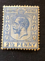 BAHAMAS  SG 84  2½d Ultramarine MH* Light Toning - 1859-1963 Colonia Británica