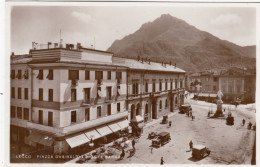 LECCO-PIAZZA GARIBALDI E MONTE BARRO CARTOLINA VERA FOTOGRAFIA NON VIAGGIATA 1930-1940 - Lecco