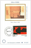 TIMBRES.n°27433.CARTE MAXIMUM.1992.ALBERTO BURRI.SACCO E BIANCO - 1990-1999