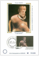 TIMBRES.n°27432.CARTE MAXIMUM.1992.FRANCIS BACON.ETUDE POUR LE PORTRAIT DE JOHN EDWARDS - 1990-1999