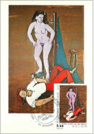 TIMBRES.n°27404.CARTE MAXIMUM.1984.JEAN HELION."LE PEINTRE PIETINE PAR SON MODELE" - 1980-1989