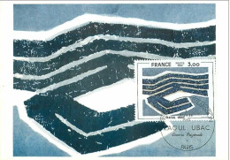 TIMBRES.n°27397.CARTE MAXIMUM.1980.OEUVRE ORIGINALE DE RAOUL UBAC - 1980-1989