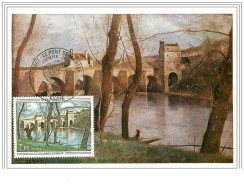 ARTS.CARTE MAXIMUM.n°98.JEAN BAPTISTE COROT.PONT DE MANTES - Andere & Zonder Classificatie