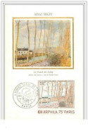 ARTS.CARTE MAXIMUM.n°39.ALFRED SISLEY.LE CANAL DU LOING.TISSEE SOIE - Autres & Non Classés