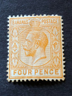 BAHAMAS  SG 85  4d Orange Yellow MH* Light Toning - 1859-1963 Colonia Británica