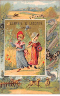 Chromos - COR14257 - Lemarié & Leconte - Sauterelle - Fourmis - Taons - Epuisette - Filles - 11x7 Cm  - En L'état - Autres & Non Classés