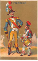 Chromos - COR14264 - Pygmalion - Soldats - Tambour Major - Petit Tambour - Fond Or - 11x7 Cm Environ - En L'état - Autres & Non Classés