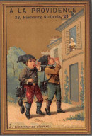 Chromos - COR14268 - Hommes - Femme - Maison - Fond Or - 11x7 Cm Environ - En L'état - Autres & Non Classés