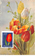 POLOGNE.Carte Maximum.AM14118.1964.Cachet Pologne.Tulipes - Oblitérés