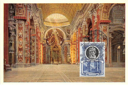VATICAN.Carte Maximum.AM14041.1954.Cachet Vatican.Intérieur De La Basilique De St.Pierre - Usados
