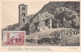 ANDORRE.Carte Maximum.AM14026.1947.Cachet Andorre.Vallée D'Andorre.Eglise Style Roman De St. Jean De Casellas - Gebraucht