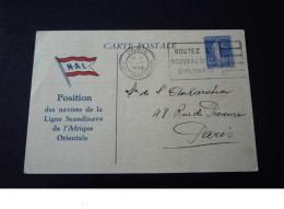 France. N°150070.POSITION DES NAVIRES LIGNE SCANDINAVE DE L AFRIQUE ORIENTALE.1932 - Ships