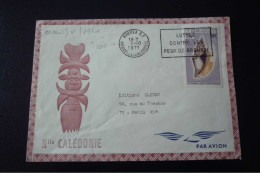 Nouvelle Caledonie. N°150053.noumea/paris .1971.timbres .cachet .obliterations Mixtes. - Covers & Documents