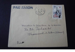 Reunion. N°150048.saint Louis/vienne .1957.timbres .cachet .obliterations Mixtes. - Briefe U. Dokumente