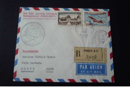Japon Transpolaire. N°150058.evreux/tokyo .1934.timbres .cachet .obliterations Mixtes.1er Liaison Aerienne - Vliegtuigen