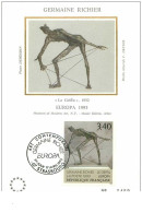 TIMBRES.n°32325.CARTE MAXIMUM.GERMAINE RICHIER.LE GRIFFU.1952.EUROPA.1993 - Non Classificati