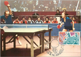 TIMBRES.CARTE MAXIMUM.n°9.JACQUES SECRETIN ET CLAUDE BERGERET.CHAMPIONS DU MONDE EN DOUBLE MIXTE - Table Tennis