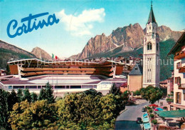 73633978 Cortina D Ampezzo Olympisches Eisstadion Kirche Alpen Cortina D Ampezzo - Sonstige & Ohne Zuordnung
