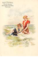 CHROMOS.AM23875.7x10 Cm Env.Petit Parisien.Biscuit Nouveau.Ducasse & Guibal.Femmes.Baignade Dans La Mer - Autres & Non Classés