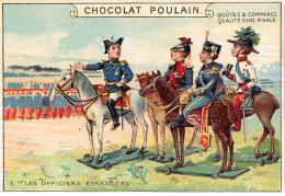 Chromos - COR14702 - Chocolat Poulain - Officiers étrangers - Hommes - Chevaux - 10x7 Cm Environ - En L'état - Poulain
