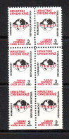 Croatia 1992 Charity Stamp Mi.No 21 Red Cross (6) Hexagon - 2 Horizontal Serrations Are Missing MNH - Croacia