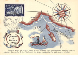 1946 . Carte Maximum . N°105599 .monaco.journee Du Timbre 1946 .cachet Monaco . - Cartes-Maximum (CM)