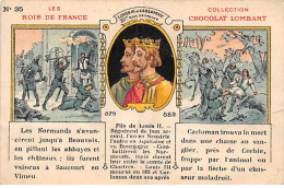 CHROMOS.AM23831.7x10 Cm Env.Chocolat Lombart.Les Rois De France.Louis III Et Carloman.35 Ième Roi - Lombart