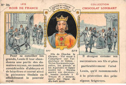 CHROMOS.AM23832.7x10 Cm Env.Chocolat Lombart.Les Rois De France.Louis II Le Bègue.34 Ième Roi - Lombart