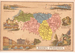 CHROMOS.AM23477.7x11 Cm Env.Chicorée A La Cantinière Française.G Black.Carte Région.Basses Pyrénées - Thé & Café