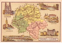 CHROMOS.AM23464.7x11 Cm Env.Chicorée A La Cantinière Française.G Black.Carte Région.Indre Et Loire - Thee & Koffie