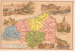 CHROMOS.AM23439.7x11 Cm Env.Chicorée A La Cantinière Française.G Black.Carte Région.Seine Inférieure - Thee & Koffie