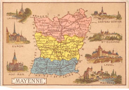 CHROMOS.AM23427.7x11 Cm Env.Chicorée A La Cantinière Française.G Black.Carte Région.Mayenne - Thee & Koffie