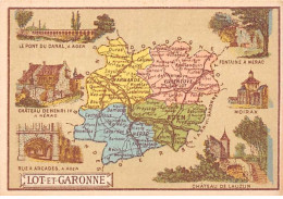 CHROMOS.AM23425.7x11 Cm Env.Chicorée A La Cantinière Française.G Black.Carte Région.Lot Et Garonne - Thee & Koffie