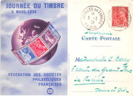 FRANCE.Carte Maximum.AM13698.05/03/1939.Cachet Paris.Journée Du Timbre - 1930-1939