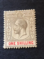 BAHAMAS  SG 87  1s Grey Black And Carmine MH* - 1859-1963 Kronenkolonie