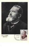 1959 .carte Maximum .france .102476 . Jean Jaures .cachet Castres . - 1950-1959