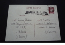 204090 . Maroc Mecknes Pour Coulommiers.1942.entier Postale - Guerra Del 1939-45