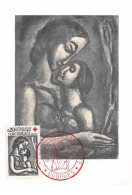 1964 .carte Maximum .france .102483 . La Miserere .la Croix Rouge .cachet Bourges . - 1960-1969