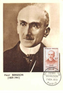 1959 .carte Maximum .france .102477 . Henri Bergson .cachet Paris . - 1950-1959